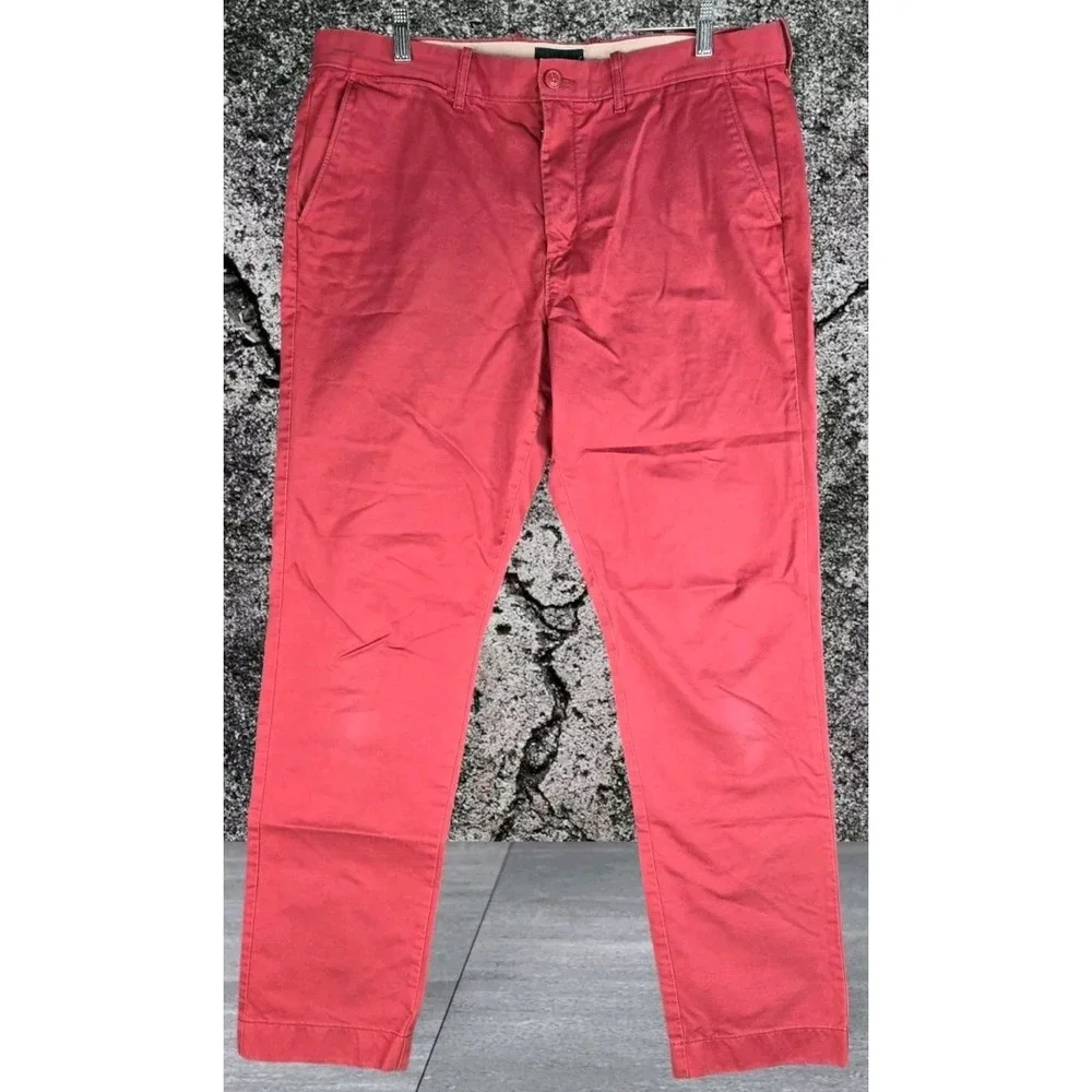 J.Crew ALWAYS pants mens 36x34 salmon pink 770 straight‎ leg chino flat front